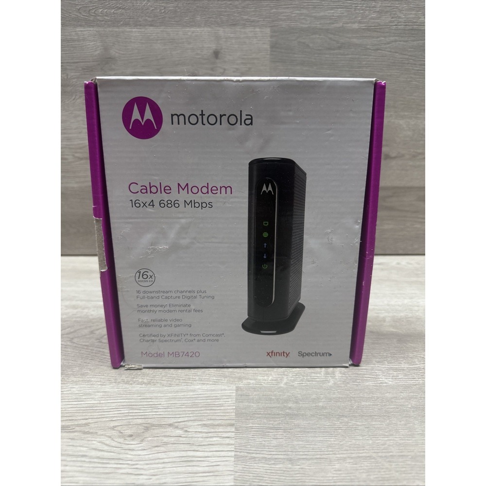 MOTOROLA 16 X 4‎ Cable Modem 686 Mbps MB7420-10 NIB SEALED
